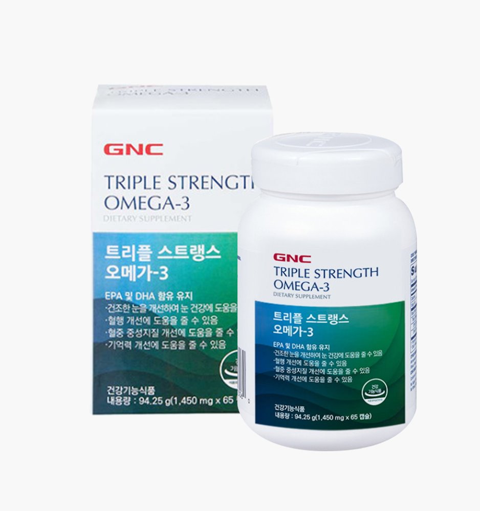 GNC 트리플스트렝스 오메가-3 (1,450mg x 65캡슐)(65일분)