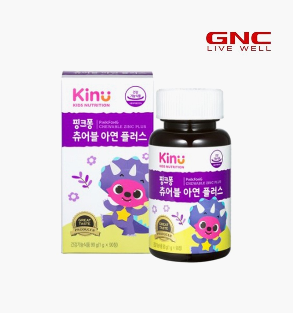 [GNC] 키누 핑크퐁 키즈 츄어블 아연플러스(90정)